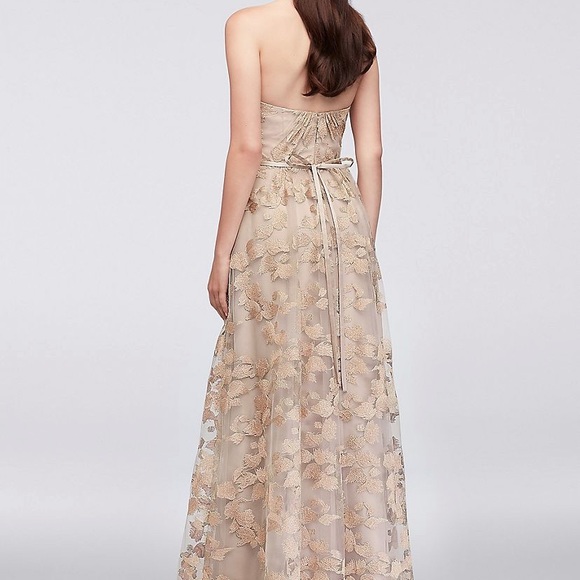 Unaltered Mocha Formal Prom Bridesmaid Dress - Picture 1 of 9